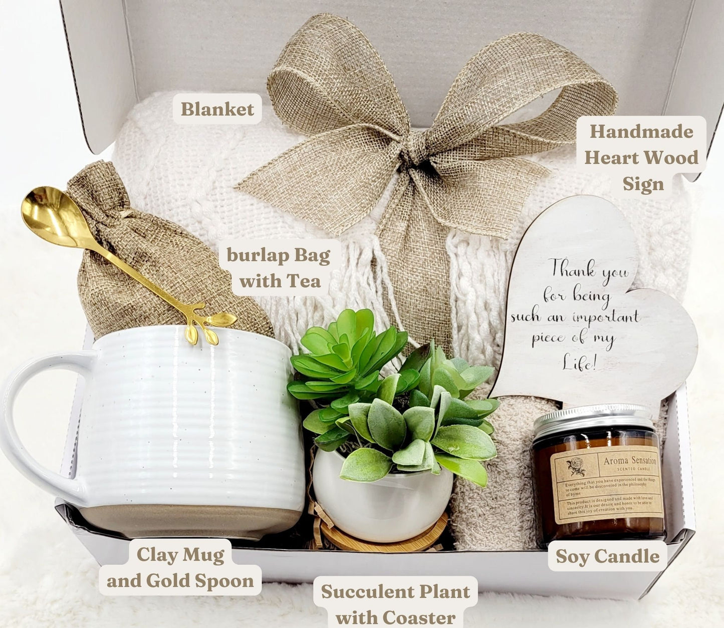 Thinking of You Gift Basket Wellness Gift Box for Best Friend Gift Mom Care Package Sister Gift Basket Co Worker Gift Luxury Unique Basket