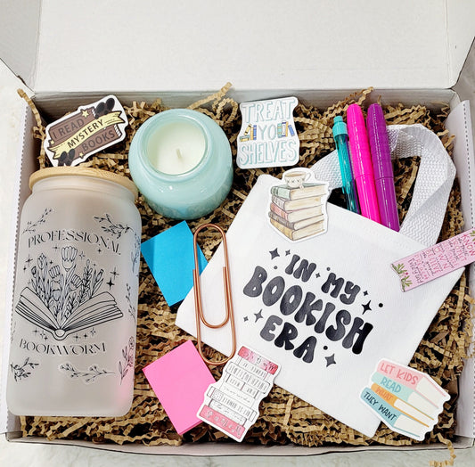 Gift Book reader Gift Box Book Lover gift set book bundle set pre-teen gift personalized Glass cup coffee lover gift set friend gift sister