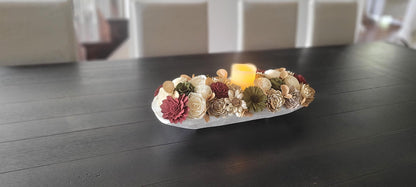 Fall Flower arrangement fall centerpiece dough bowl fall decor farmhouse fall candle arrangement fall gift  fall sunflower arrangement table