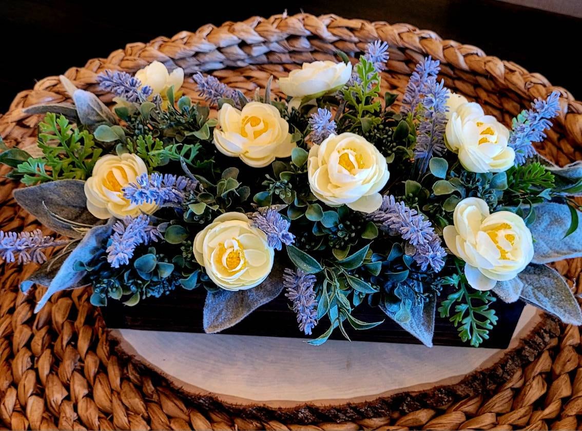 Lavender Arrangement in Wooden Box