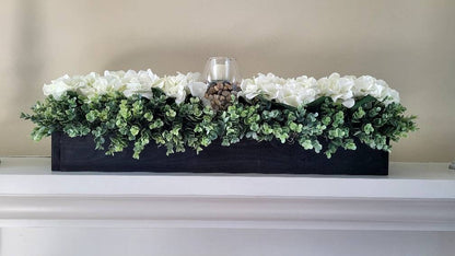 Hydrangea Wood Box Centerpiece