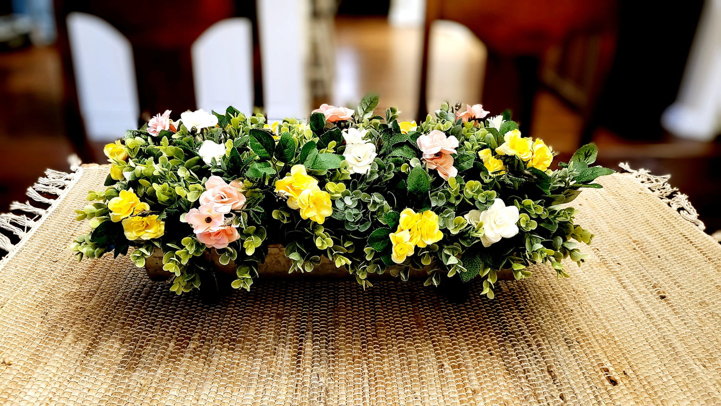 Farmhouse Table Decor Floral Rustic Arrangement