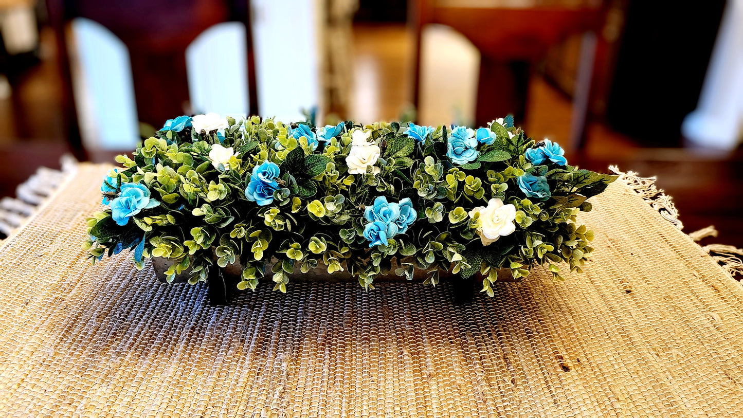 Farmhouse Table Decor Floral Rustic Arrangement