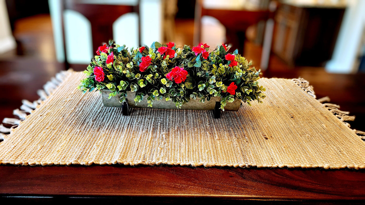 Farmhouse Table Decor Floral Rustic Arrangement