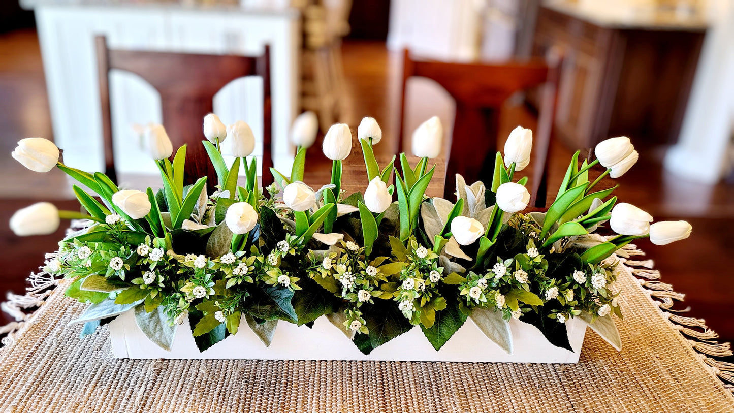 Real Touch Tulip Flower Arrangement in Long Box