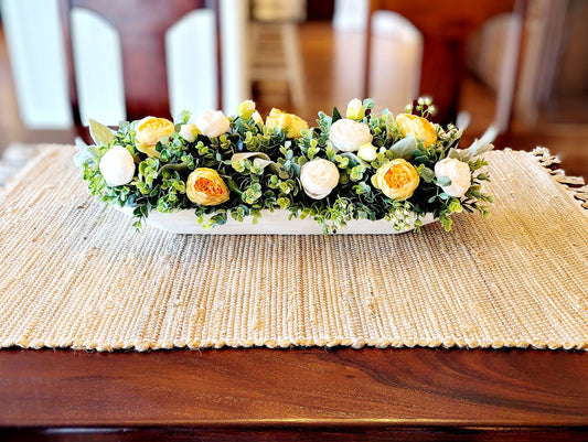 Peony Spring Floral Dough Bowl Arrangement