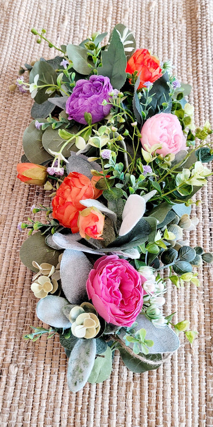 Eucalyptus Wedding Garland – White Rose Peony Arch Arrangement