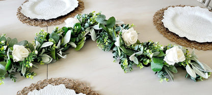 Eucalyptus Wedding Garland – White Rose Peony Arch Arrangement