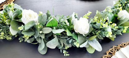 Eucalyptus Wedding Garland – White Rose Peony Arch Arrangement