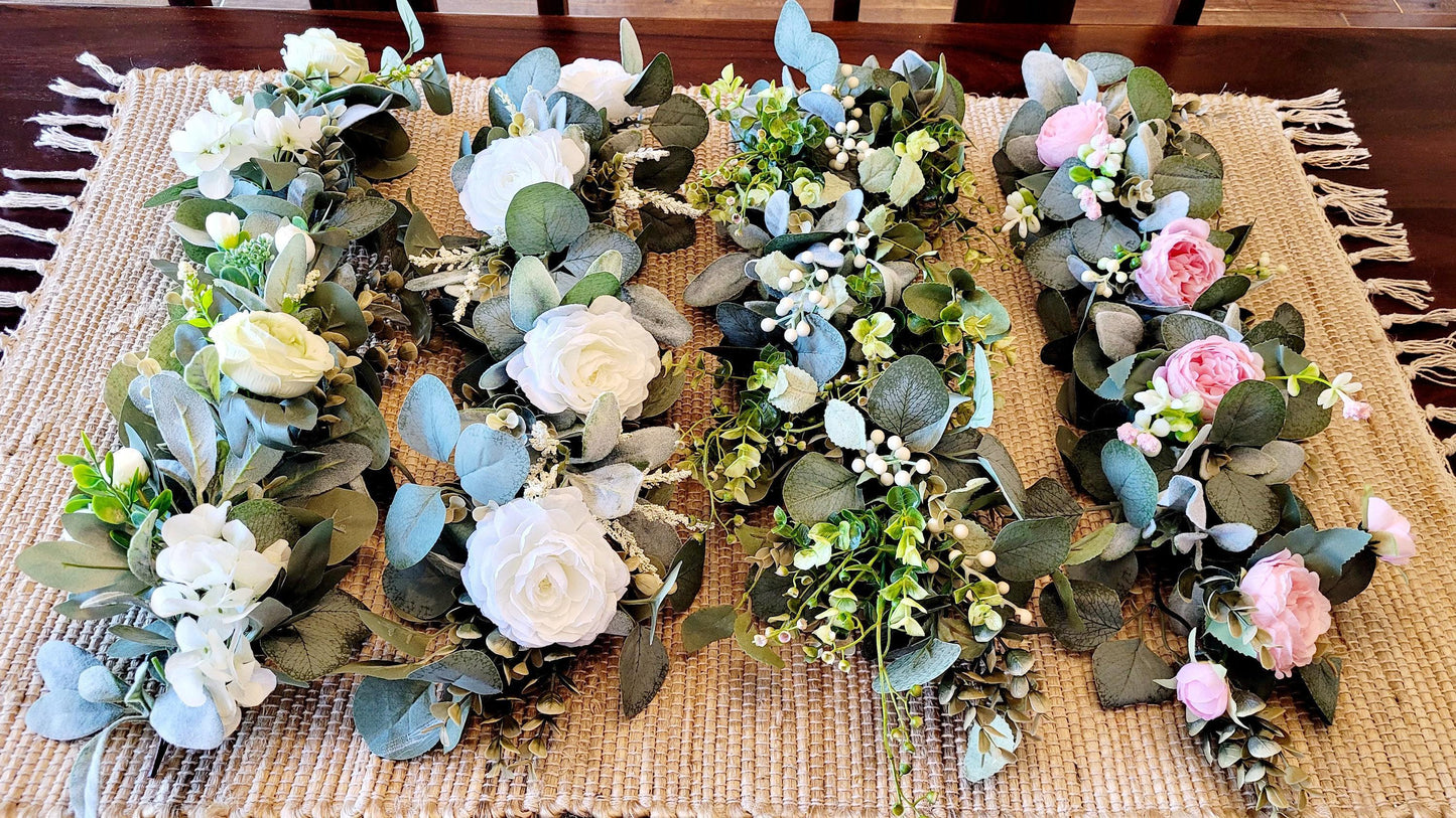 Eucalyptus Wedding Garland – White Rose Peony Arch Arrangement