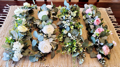 Eucalyptus Wedding Garland – White Rose Peony Arch Arrangement