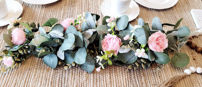 Eucalyptus Wedding Garland – White Rose Peony Arch Arrangement