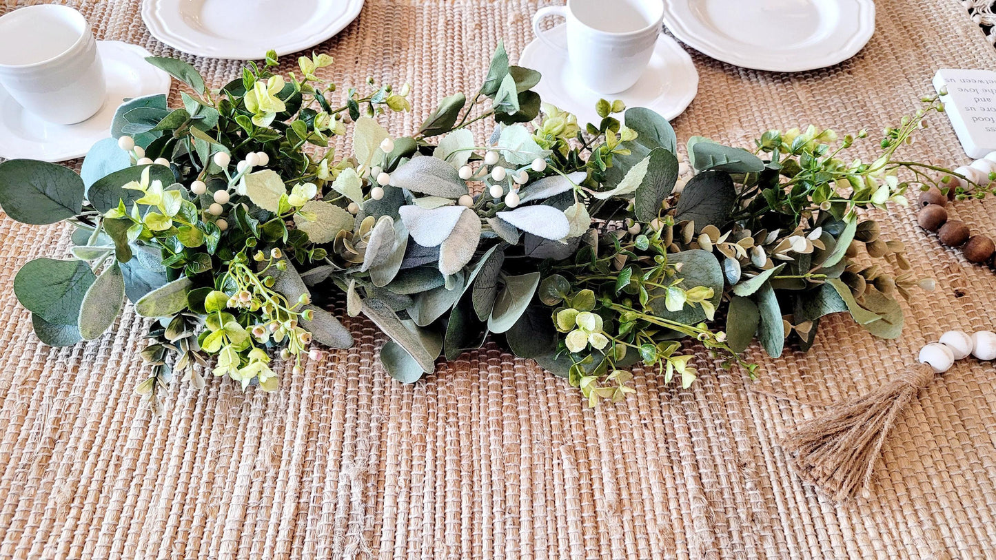 Eucalyptus Wedding Garland – White Rose Peony Arch Arrangement