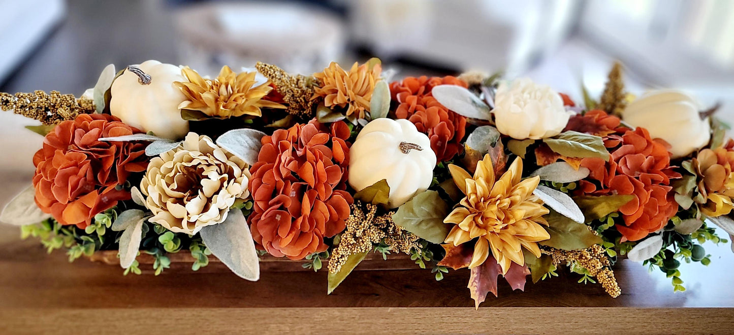 Harvest Seasonal Centerpiece Autumn Table Arrangement Wooden Dough Bowl Display Fall Entertaining Essential Rustic Farmhouse Design Hand Carved Natural Container Vibrant Sunflower Collection Thanksgiving Dining Room Accent Golden Colors