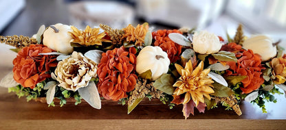 Harvest Seasonal Centerpiece Autumn Table Arrangement Wooden Dough Bowl Display Fall Entertaining Essential Rustic Farmhouse Design Hand Carved Natural Container Vibrant Sunflower Collection Thanksgiving Dining Room Accent Golden Colors