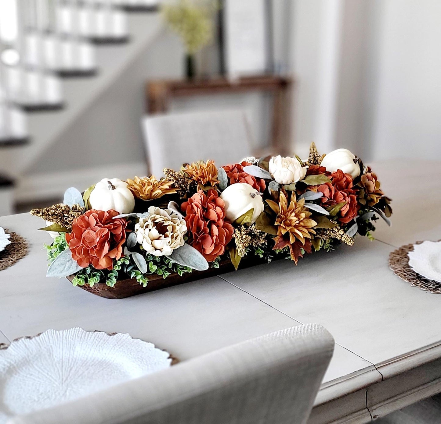 Fall Table Centerpiece – Dough Bowl Sunflower Thanksgiving