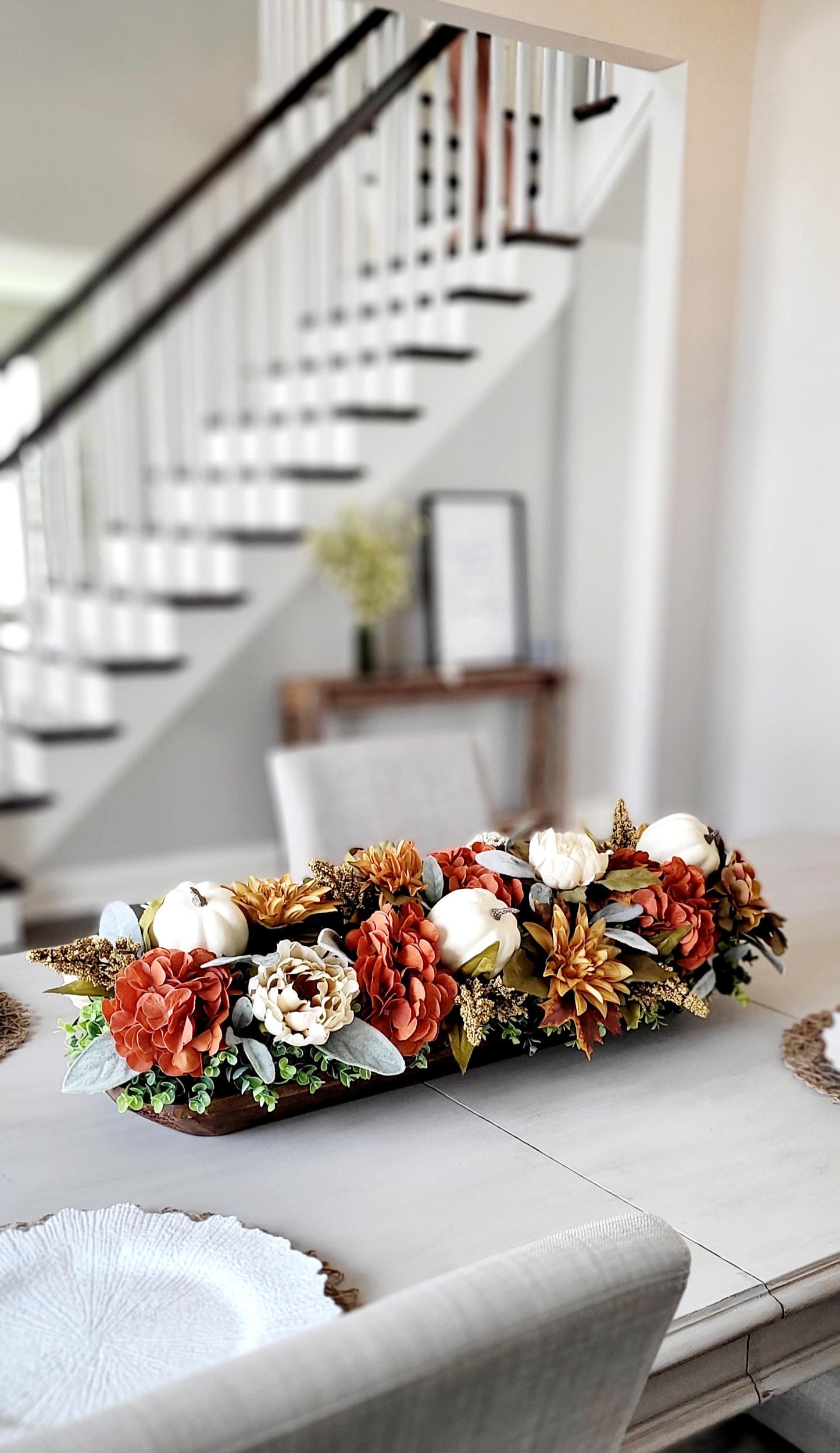 Fall Table Centerpiece – Dough Bowl Sunflower Thanksgiving