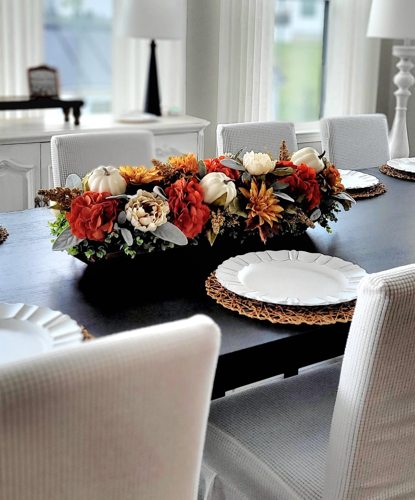 Fall Table Centerpiece – Dough Bowl Sunflower Thanksgiving