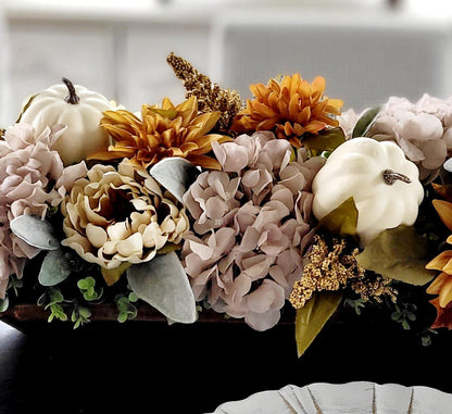 Fall Dough Bowl Centerpiece – Rustic Thanksgiving Table Arrangement