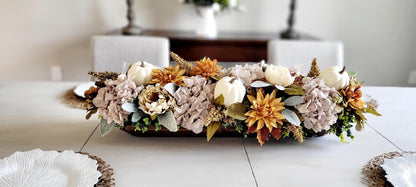 Fall Dough Bowl Centerpiece – Rustic Thanksgiving Table Arrangement