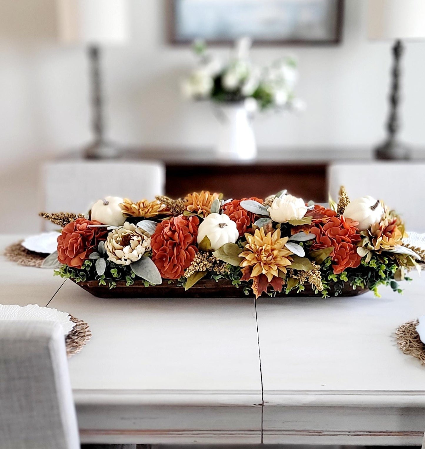 Fall Table Centerpiece – Dough Bowl Sunflower Thanksgiving