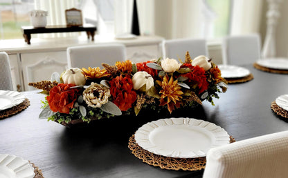 Fall Table Centerpiece – Dough Bowl Sunflower Thanksgiving