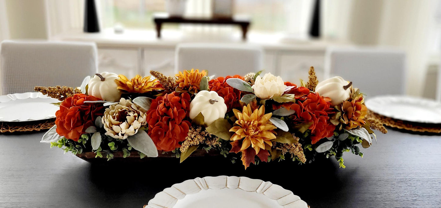 Fall Table Centerpiece – Dough Bowl Sunflower Thanksgiving