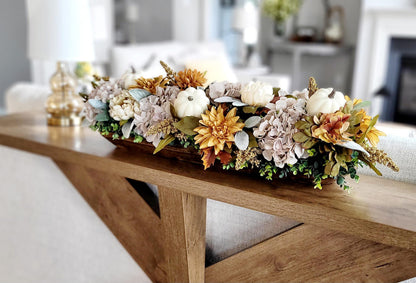 Fall Dough Bowl Centerpiece – Rustic Thanksgiving Table Arrangement