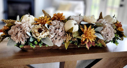 Fall Dough Bowl Centerpiece – Rustic Thanksgiving Table Arrangement