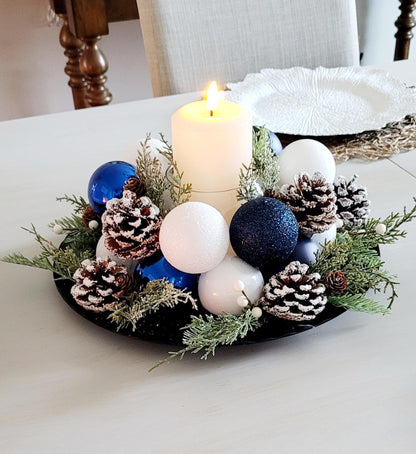 Christmas Table Centerpiece – Handcrafted Farmhouse Candle Pinecones